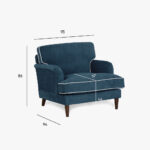 Fauteuil Confortable Bleu Foncé/Beige SPENCER – Image 6