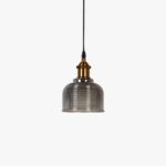 Candeeiro de Tecto em Vidro e Metal Cinza NOMAD