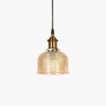 Candeeiro de Tecto em Vidro e Metal Amarelo NOMAD