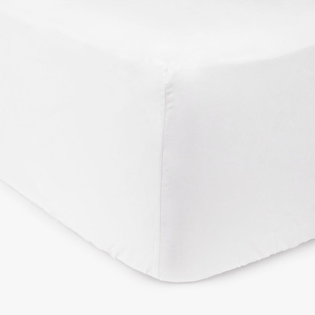 148984210_1.jpg Drap-housse Coton Percale Blanc 160x200+30 SAMOA – Image 1