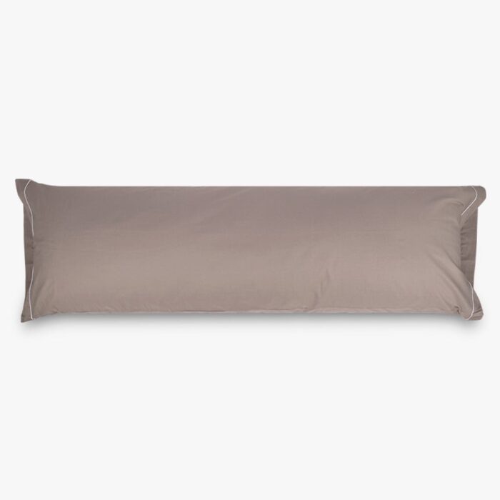 Taie d'oreiller de couchage en coton percale gris 45x155 SAMOA – Image 1