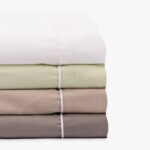 Drap de dessus Coton Percale Vert Clair 270x280 SAMOA – Image 3