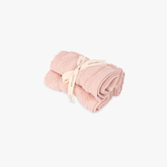 Ensemble Serviettes en Coton Rose Clair 4EVERYDAY – Image 1
