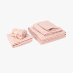 Ensemble Serviettes en Coton Rose Clair 4EVERYDAY – Image 3