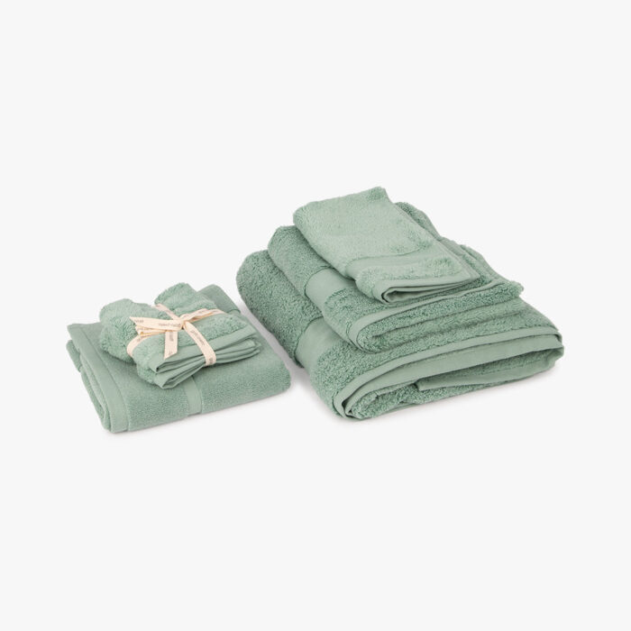 Ensemble de Serviettes Coton Vert Clair FIVE STARS - Image 3