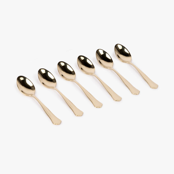 Ensemble 6 Cuillères à Café en Acier Inoxydable Doré MARIE – Image 1