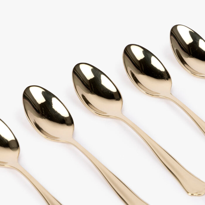 Ensemble 6 Cuillères à Café en Acier Inoxydable Doré MARIE – Image 4