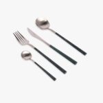 Ménagère 16 pièces en Acier Inoxydable Argenté et Vert NEO