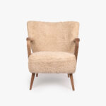 Fauteuil Coton Naturel avec Accoudoirs en Bois VERDI – Image 2