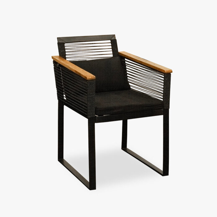 Fauteuil en Métal et Corde Noir ALL BLACK – Image 2