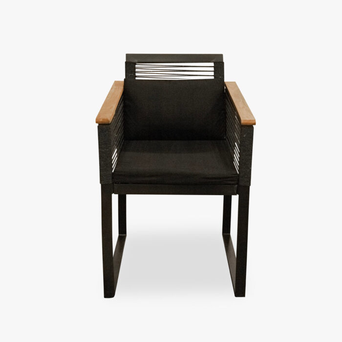 Fauteuil en Métal et Corde Noir ALL BLACK – Image 3