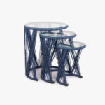 Conjunto 3 Mesas de Apoio em Metal e Corda Azul PANTAI - Image 2