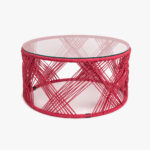 Table d'appoint en métal et corde rose PANTAI – Image 2