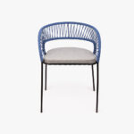 Chaise en Métal et Corde Bleue avec accoudoirs PANTAI – Image 3