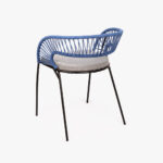 Chaise en Métal et Corde Bleue avec accoudoirs PANTAI – Image 4