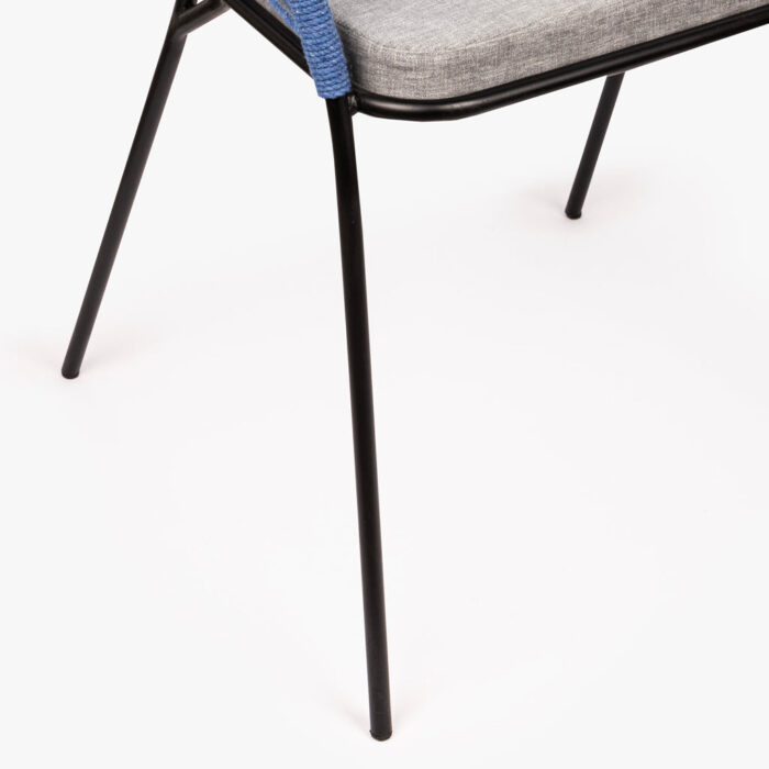 Chaise en Métal et Corde Bleue avec accoudoirs PANTAI – Image 6