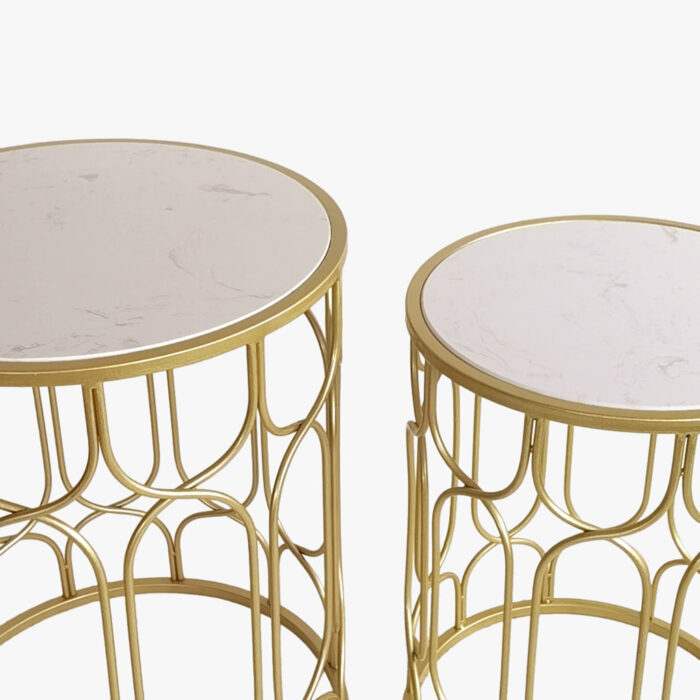 Ensemble de 2 Tables d'Appoint Rondes LAPITEC – Image 2