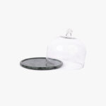 Cloche à gâteau en marbre vert avec cloche en verre MARBLE – Image 3
