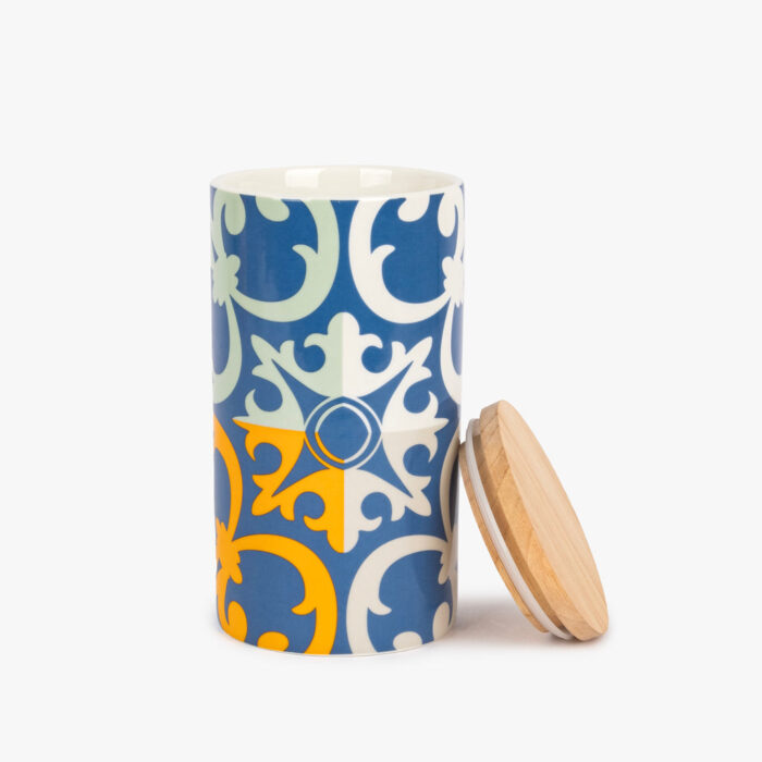 Pot Bleu avec Couvercle en Bambou AZULEJO – Image 2