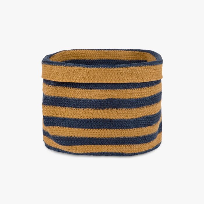 Panier Tressé Rayures Bleu et Jaune LA PAZ – Image 1