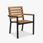 Chaise en Métal Noir et Bois ETOSHA – Image 2