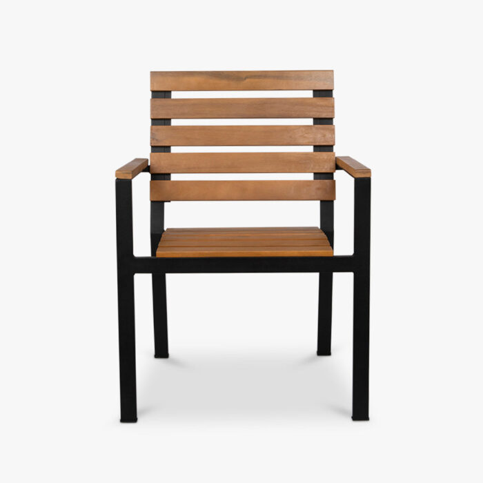 Chaise en Métal Noir et Bois ETOSHA – Image 3