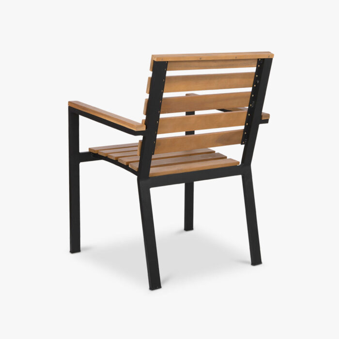 Chaise en Métal Noir et Bois ETOSHA – Image 4