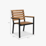 Chaise en Métal Noir et Bois ETOSHA – Image 6