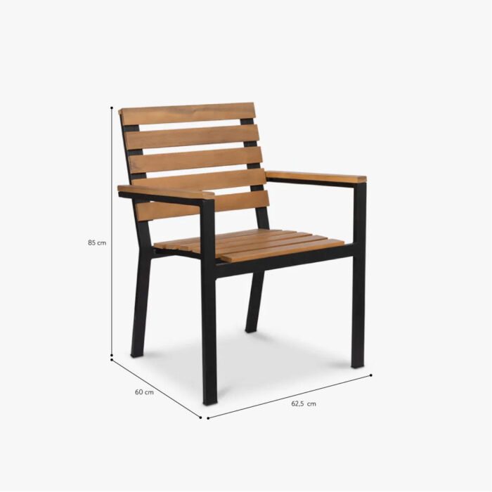 Chaise en Métal Noir et Bois ETOSHA – Image 6