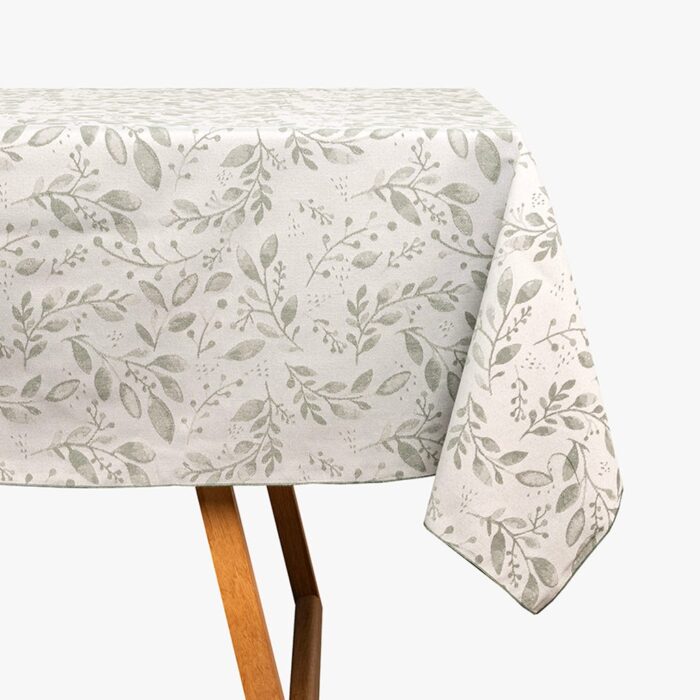 Nappe Carrée Jacquard Ramages Vert WOODS – Image 1