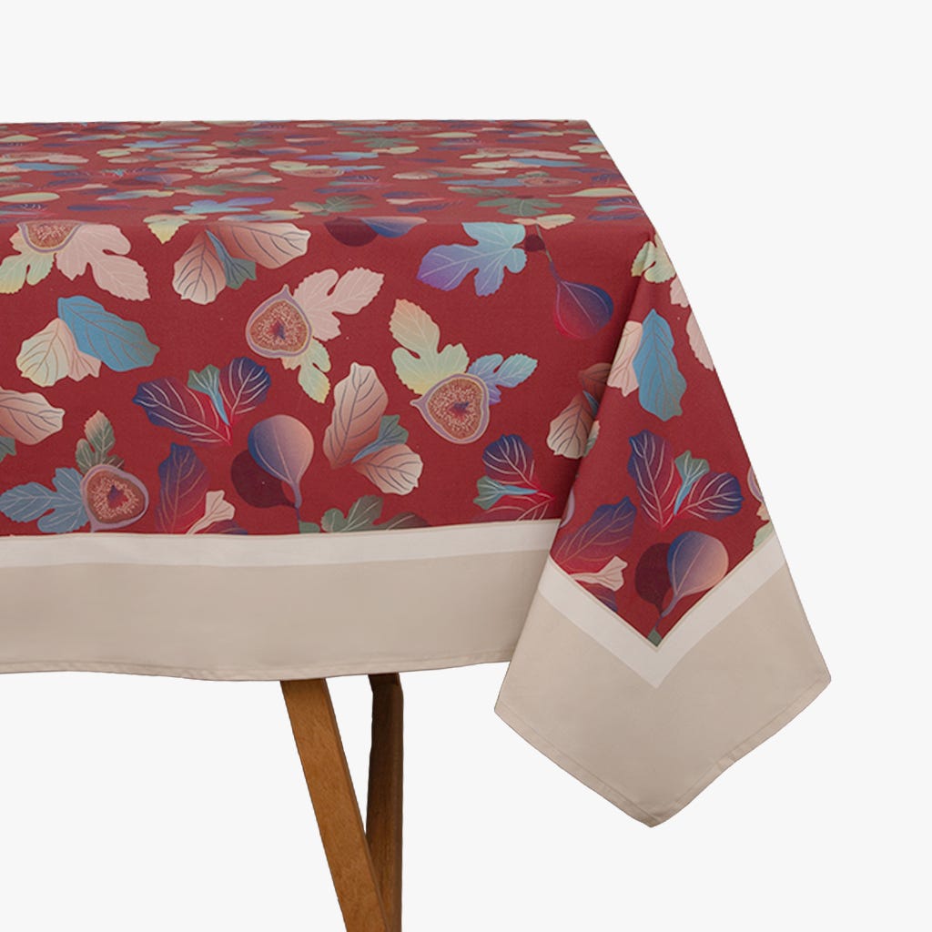 169191155_1.jpg Nappe Rectangulaire en Coton avec Figues FIGO - Image 1