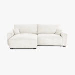 Canapé-lit avec chaise longue beige LAUREN