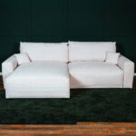 Canapé-lit avec chaise longue beige LAUREN – Image 2