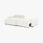 Canapé-lit avec chaise longue beige LAUREN – Image 4