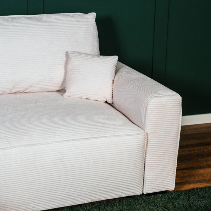 Canapé-lit avec chaise longue beige LAUREN – Image 7