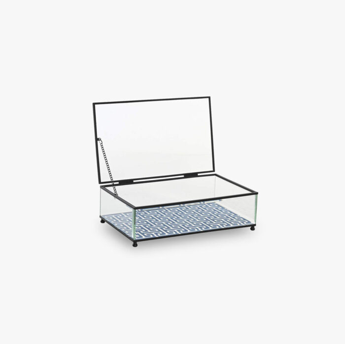 Boîte en Métal et Verre avec fond Bleu MARITIME – Image 2