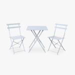 Ensemble Table et 2 chaises Métal Blanc COLORFUL – Image 2