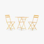 Ensemble Table et 2 chaises Métal Jaune COLORFUL – Image 2
