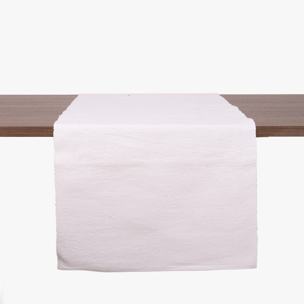 174386818_1.jpg Chemin de table en coton blanc 4EVERYDAY - Image 1