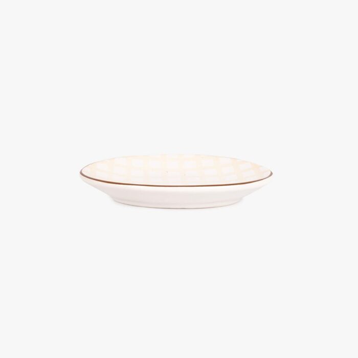 Porte-savon de Bain Rond à Rayures Crème VICHY – Image 2
