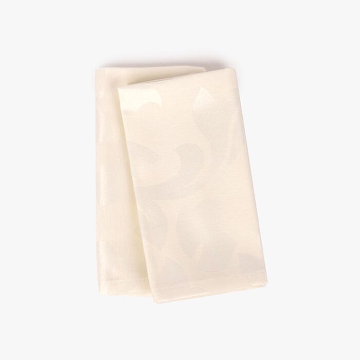 Ensemble 2 Serviettes Jacquard Feuilles Perle WHISPER – Image 1