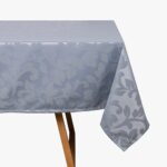 Nappe Rectangulaire 250 Jacquard Feuilles Bleu WHISPER