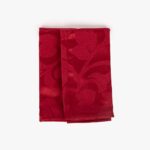 Ensemble 2 Serviettes Jacquard Feuilles Bordeaux WHISPER