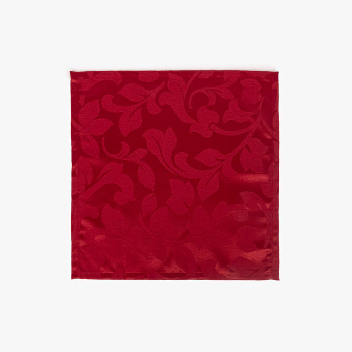 Ensemble 2 Serviettes Jacquard Feuilles Bordeaux WHISPER – Image 2