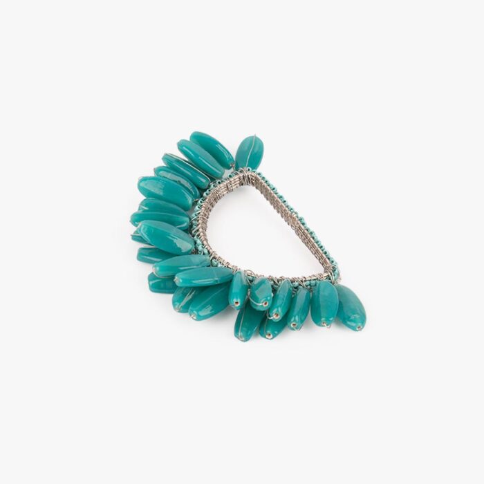 Rond de serviette en verre turquoise DROP – Image 1