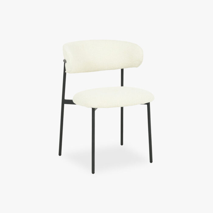 Chaise Blanche avec Structure en Noir VARDE – Image 1