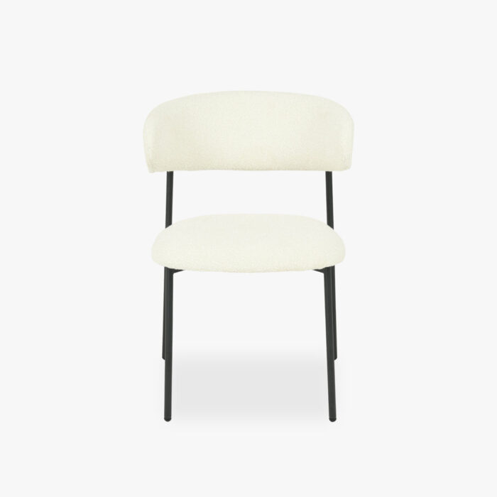 Chaise Blanche avec Structure en Noir VARDE – Image 2