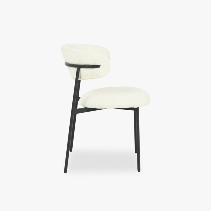 Chaise Blanche avec Structure en Noir VARDE – Image 3
