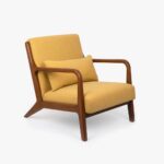 Fauteuil Jaune avec Coussin Jaune et Avec Accoudoirs BARBER