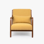 Fauteuil Jaune avec Coussin Jaune et Avec Accoudoirs BARBER – Image 2